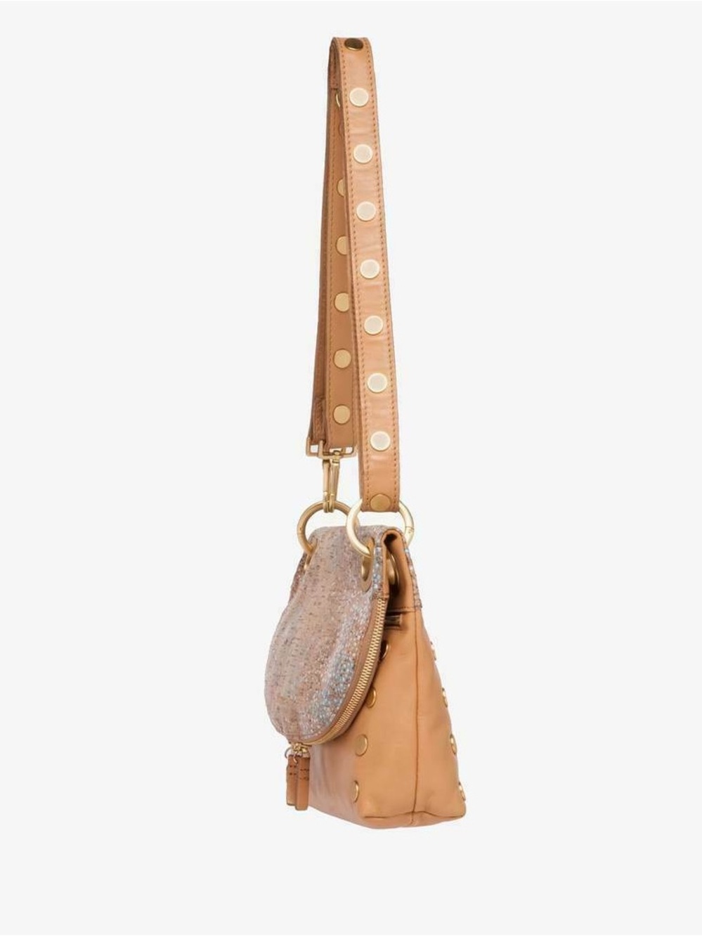 Hammitt Corey Leather Reversible Crossbody Bag Coast Mirage Brushed Gold Rivets - Picture 6 of 12